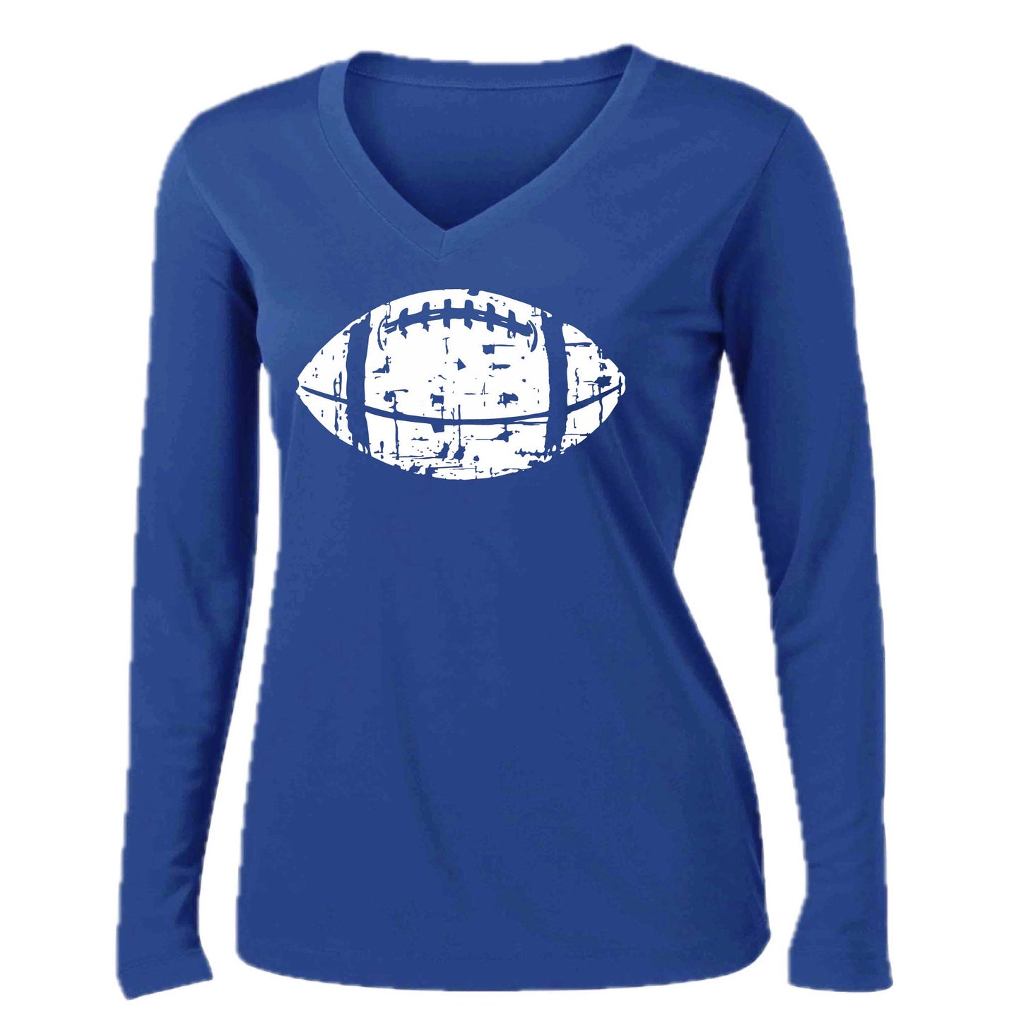 Football Scramble | Women’s Long Sleeve V-Neck Football T-Shirt | 100% Polyester
