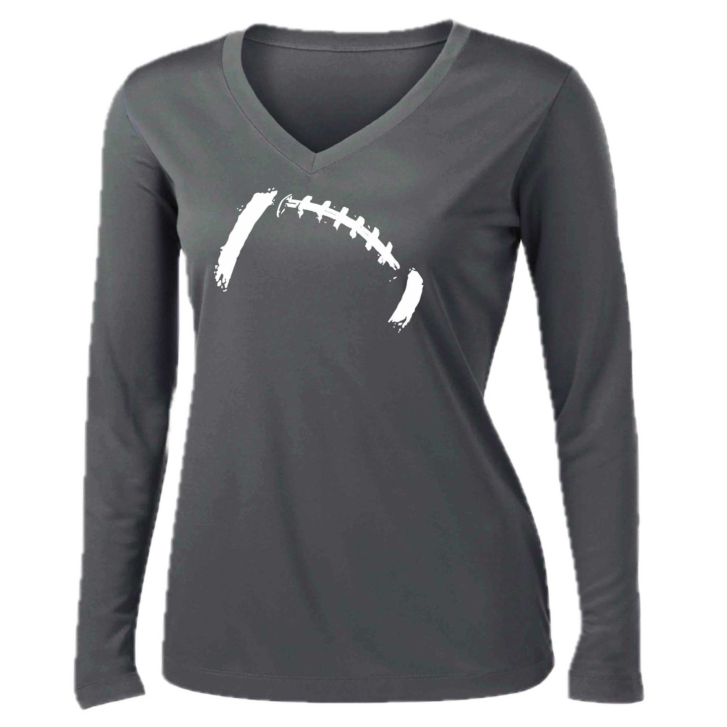Retro Football | Women’s Long Sleeve V-Neck Football T-Shirt | 100% Polyester