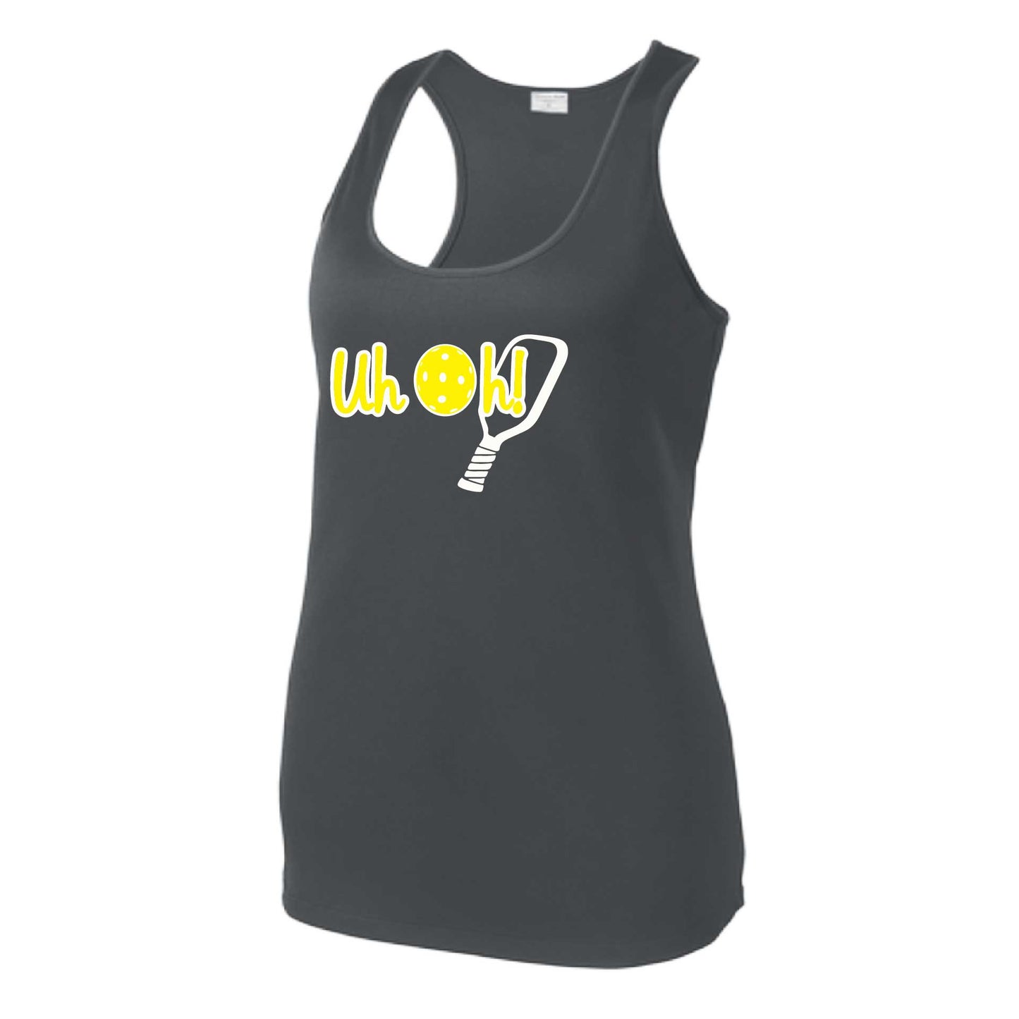 Uh Oh! | Women's Racerback Pickleball Tank | 100% Polyester