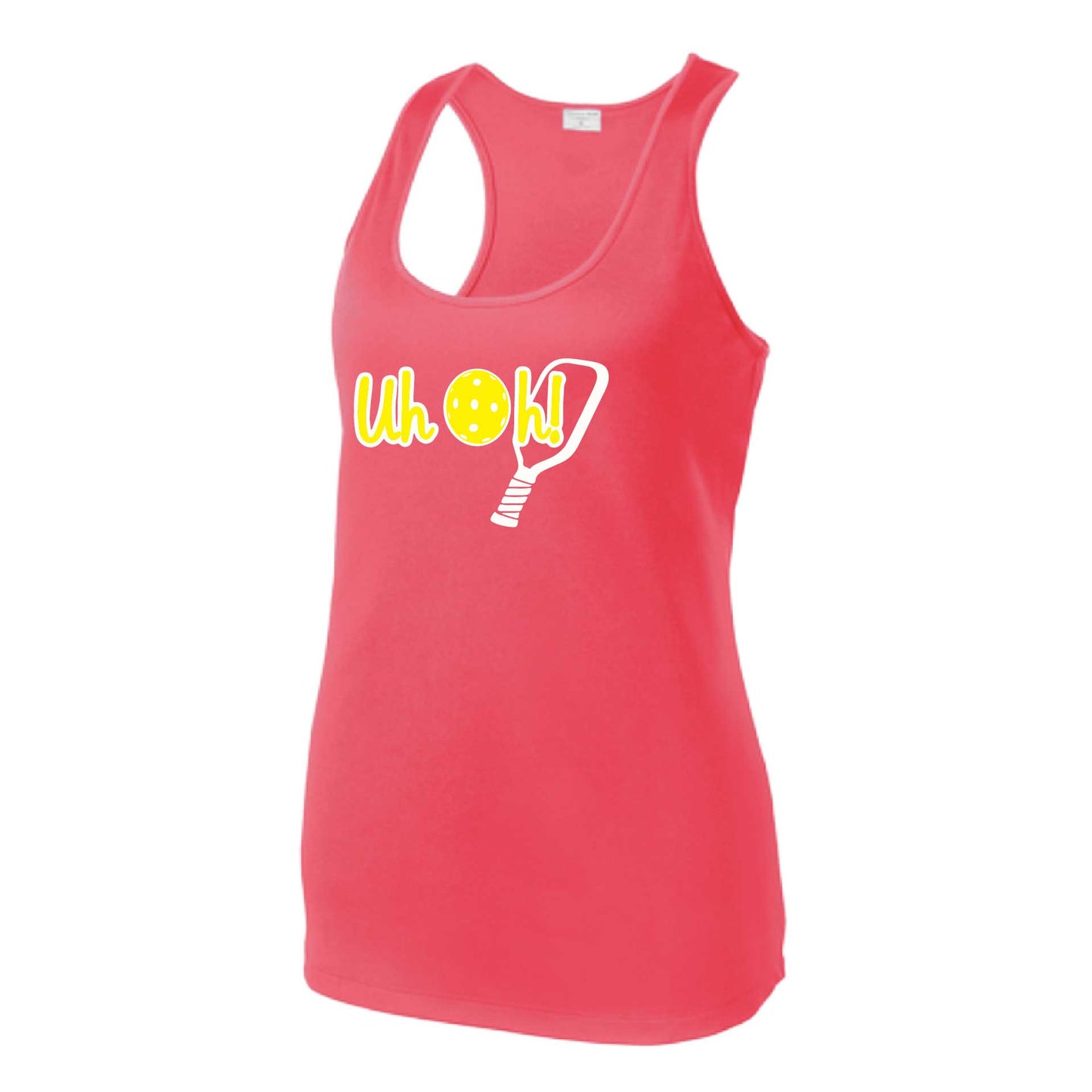 Uh Oh! | Women's Racerback Pickleball Tank | 100% Polyester