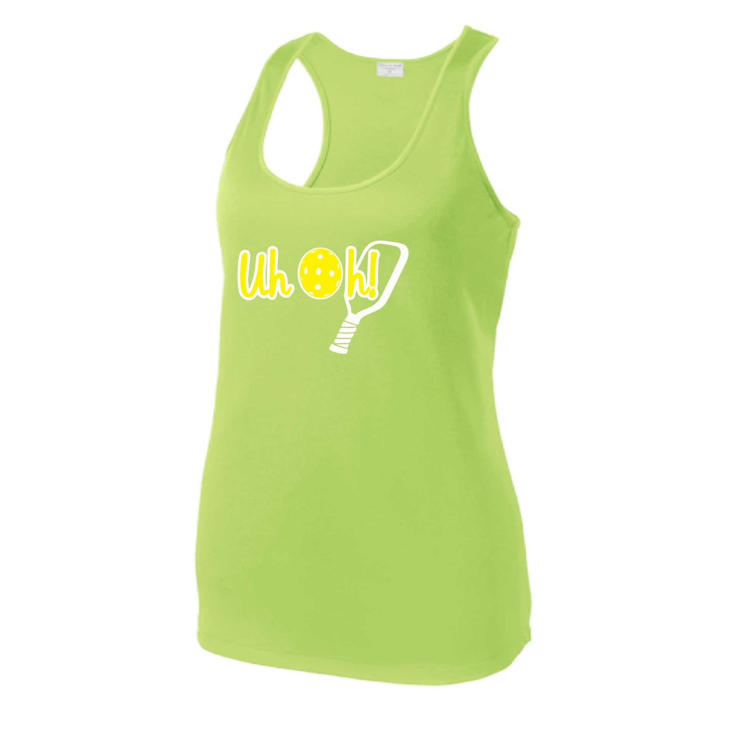 Uh Oh! | Women's Racerback Pickleball Tank | 100% Polyester