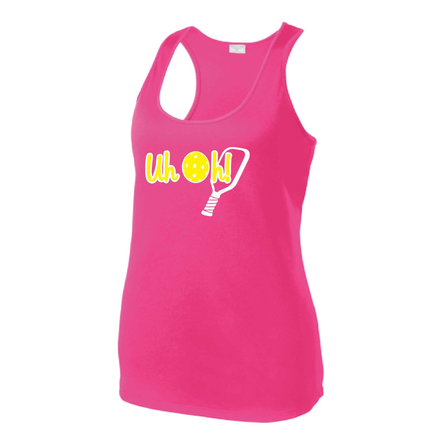 Uh Oh! | Women's Racerback Pickleball Tank | 100% Polyester
