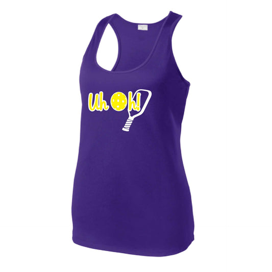 Uh Oh! | Women's Racerback Pickleball Tank | 100% Polyester