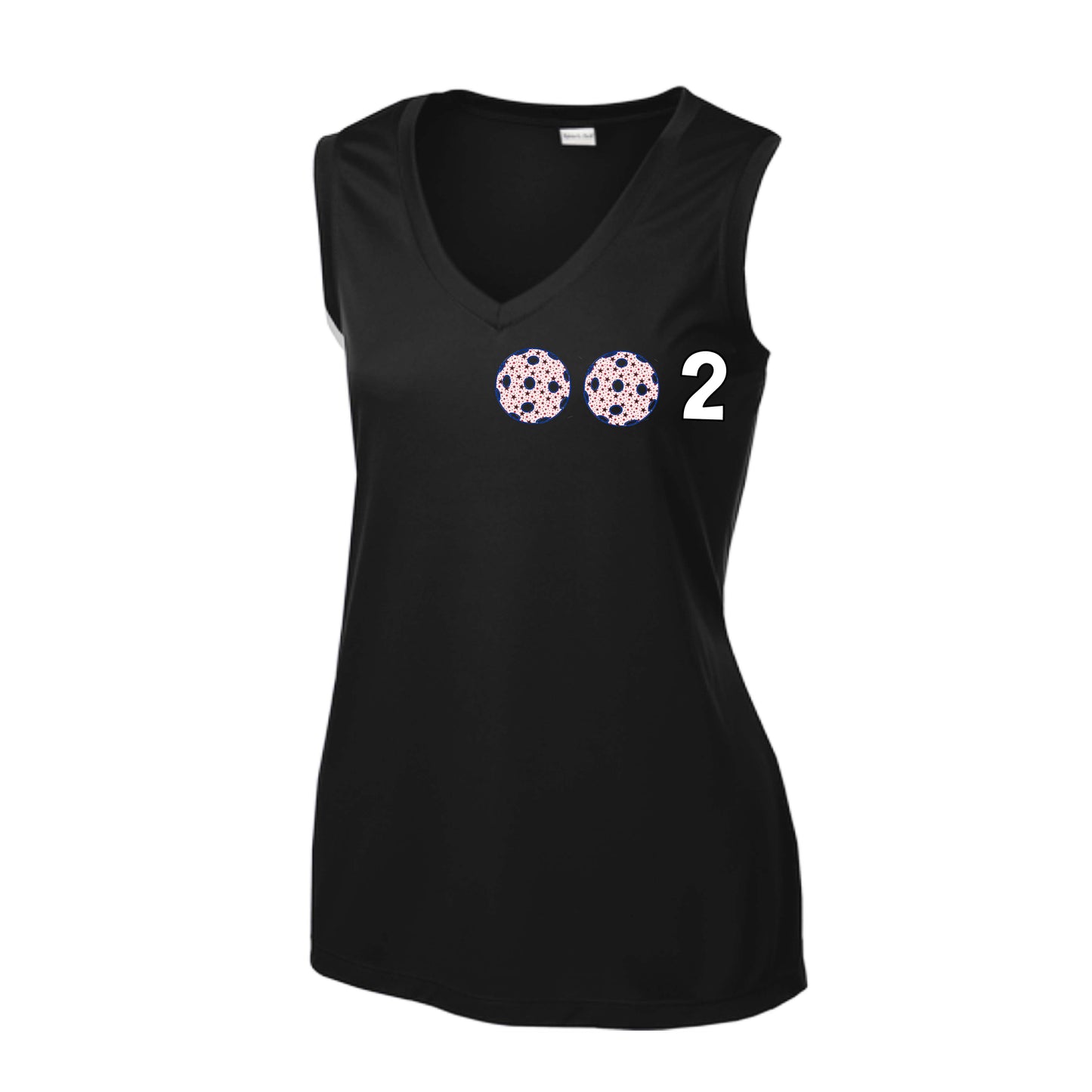 002 (Customizable 10 Pickleball Colors) | Women’s Sleeveless Athletic Performance T-Shirt | 100% Polyester