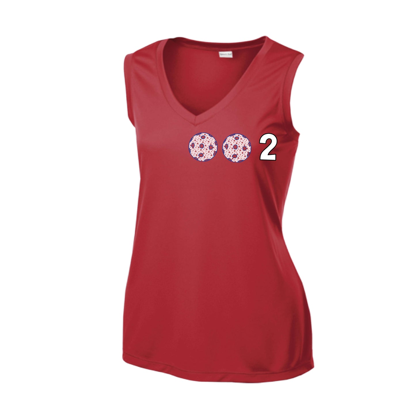 002 (Customizable 10 Pickleball Colors) | Women’s Sleeveless Athletic Performance T-Shirt | 100% Polyester