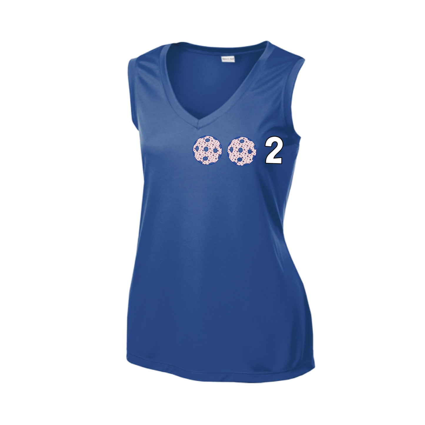 002 (Customizable 10 Pickleball Colors) | Women’s Sleeveless Athletic Performance T-Shirt | 100% Polyester