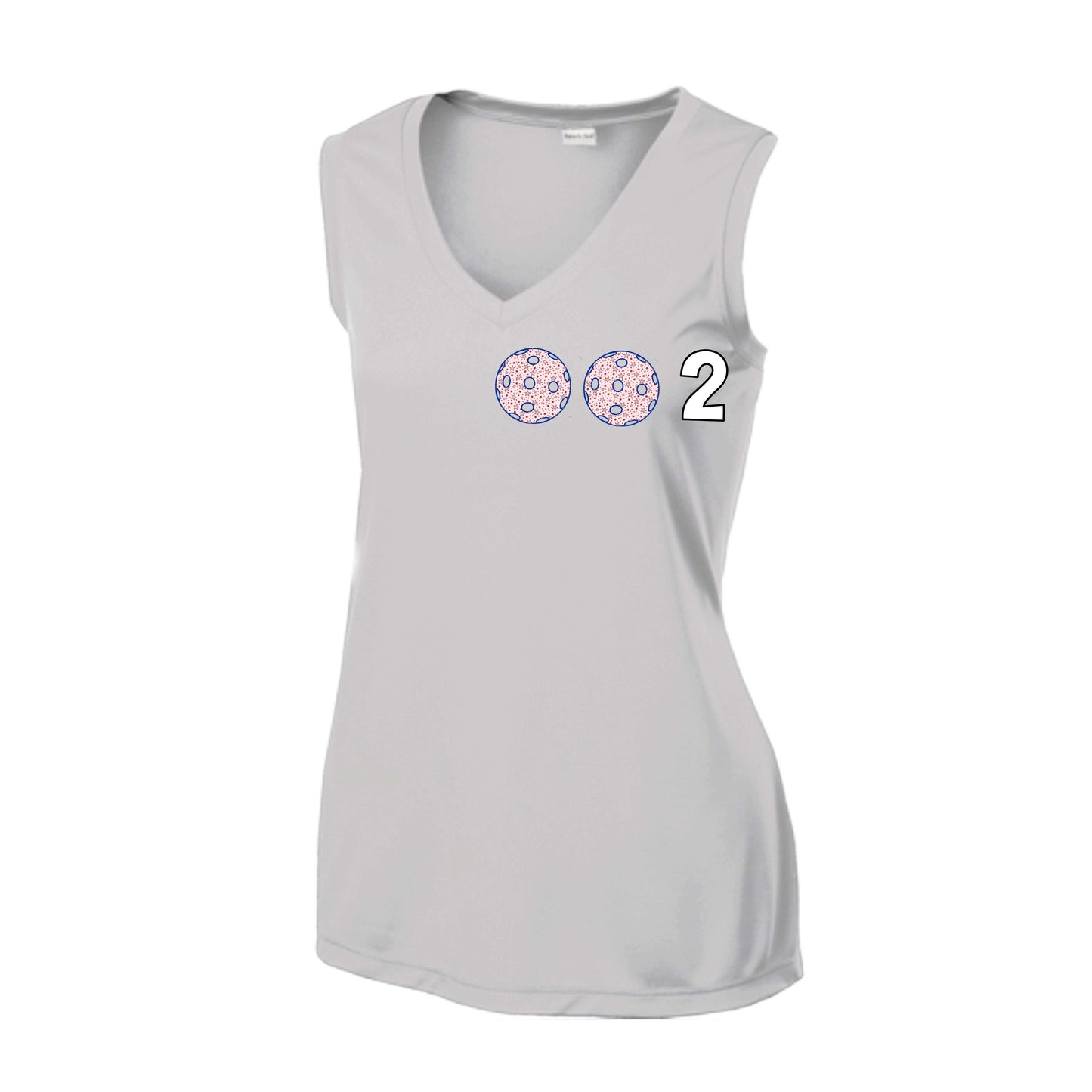 002 (Customizable 10 Pickleball Colors) | Women’s Sleeveless Athletic Performance T-Shirt | 100% Polyester