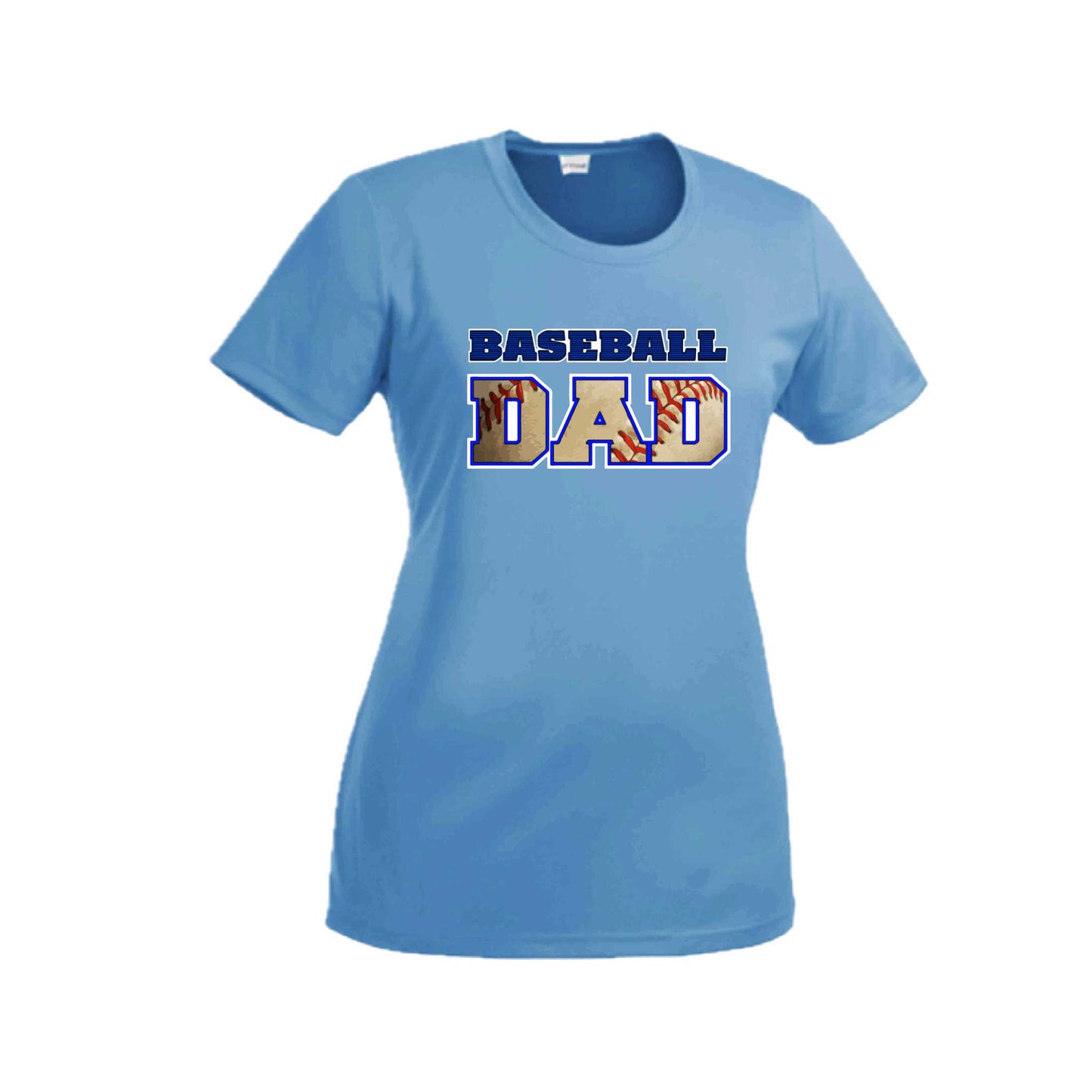 Baseball Dad | Women’s Short Sleeve Crewneck Baseball T-Shirts | 100% Polyester