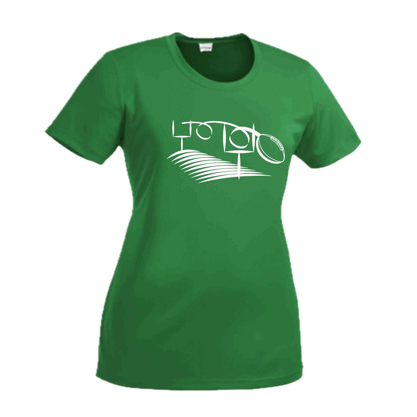 Football Field Goal | Women’s Short Sleeve Crewneck Football T-Shirts | 100% Polyester