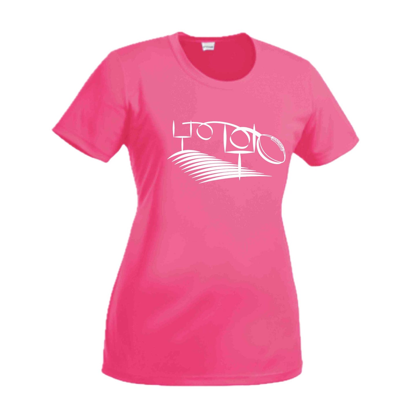 Football Field Goal | Women’s Short Sleeve Crewneck Football T-Shirts | 100% Polyester