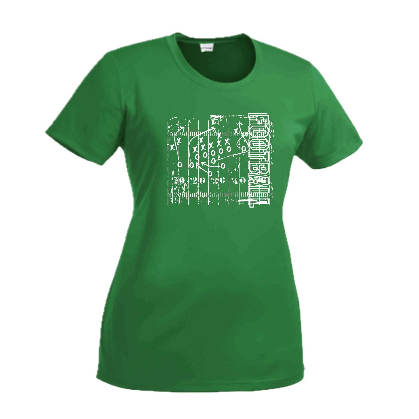 Football Field | Women’s Short Sleeve Crewneck Football T-Shirts | 100% Polyester