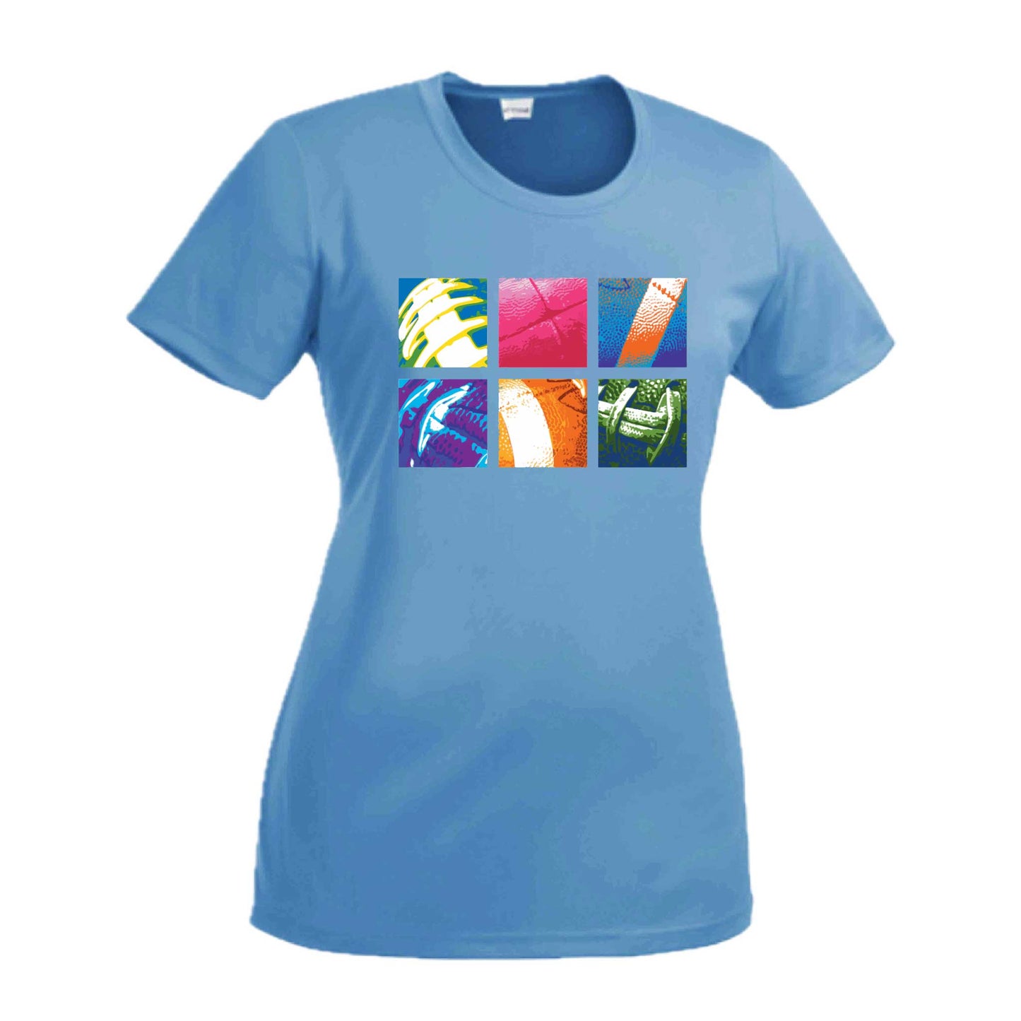 Football Squares | Women’s Short Sleeve Crewneck Football T-Shirts | 100% Polyester