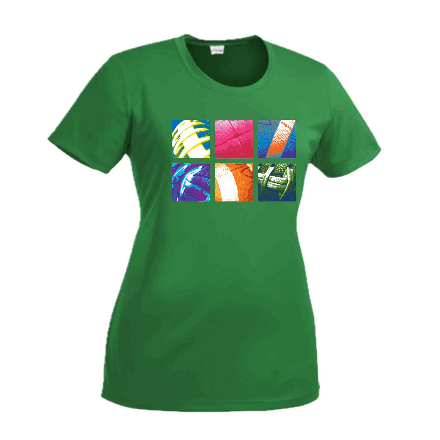 Football Squares | Women’s Short Sleeve Crewneck Football T-Shirts | 100% Polyester