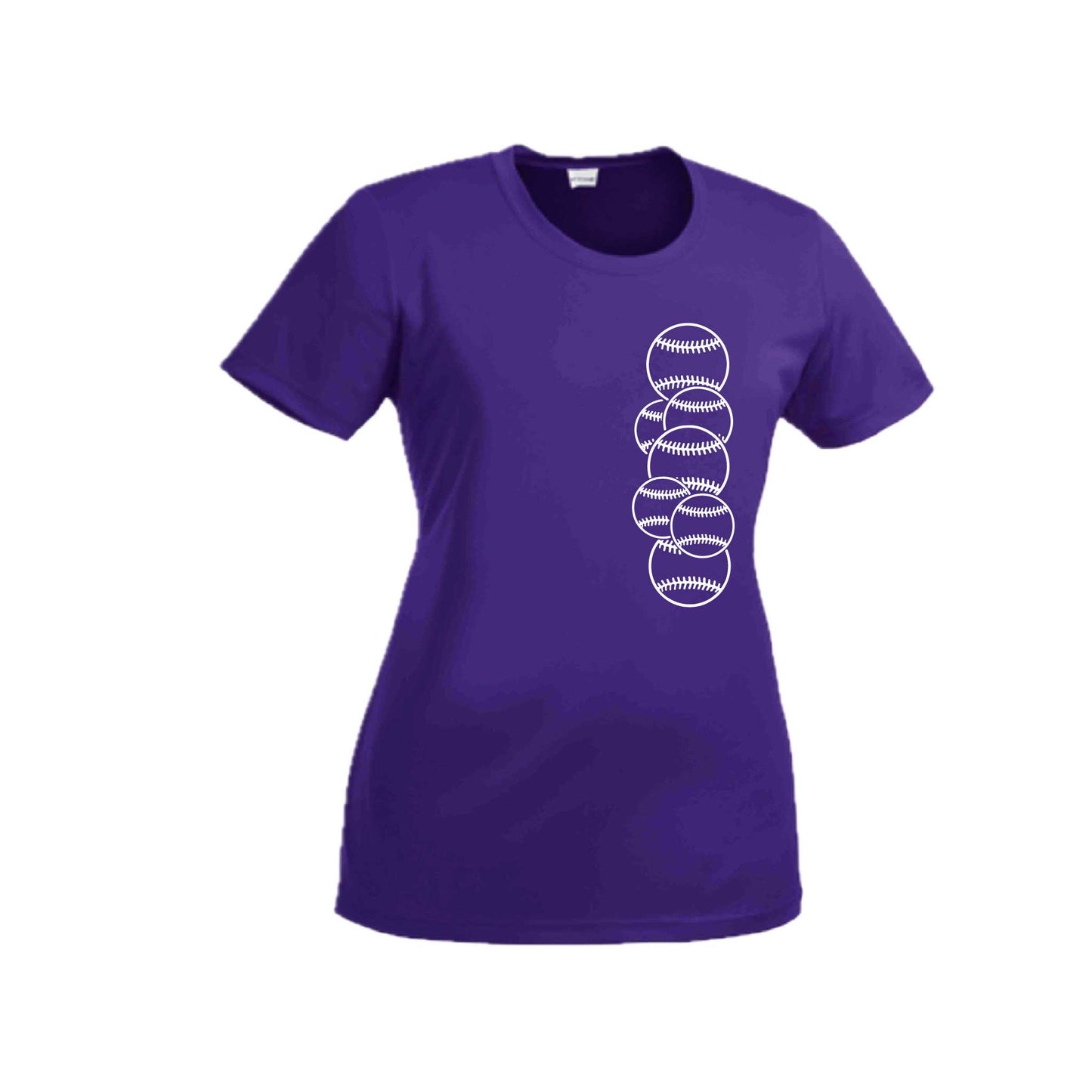 Full Count | Women’s Short Sleeve Crewneck Baseball T-Shirts | 100% Polyester