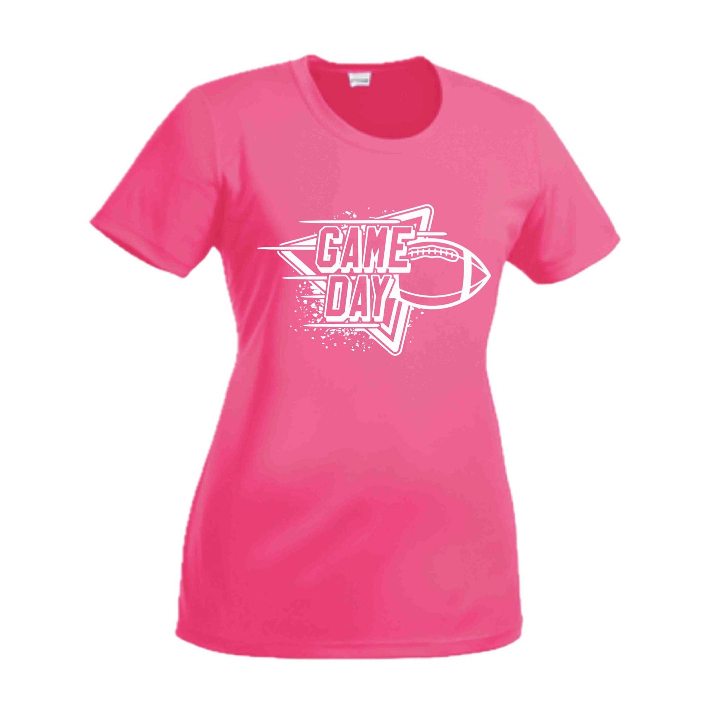 Football Game Day | Women’s Short Sleeve Crewneck Football T-Shirts | 100% Polyester