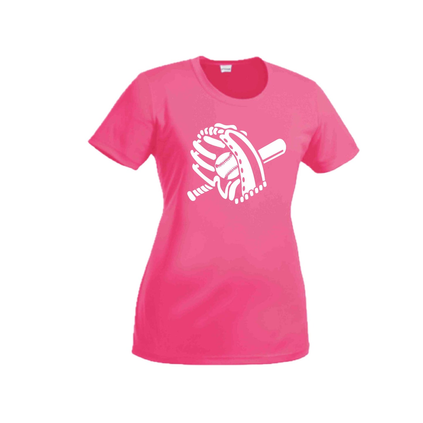 Baseball Mitt | Women’s Short Sleeve Crewneck Baseball T-Shirts | 100% Polyester