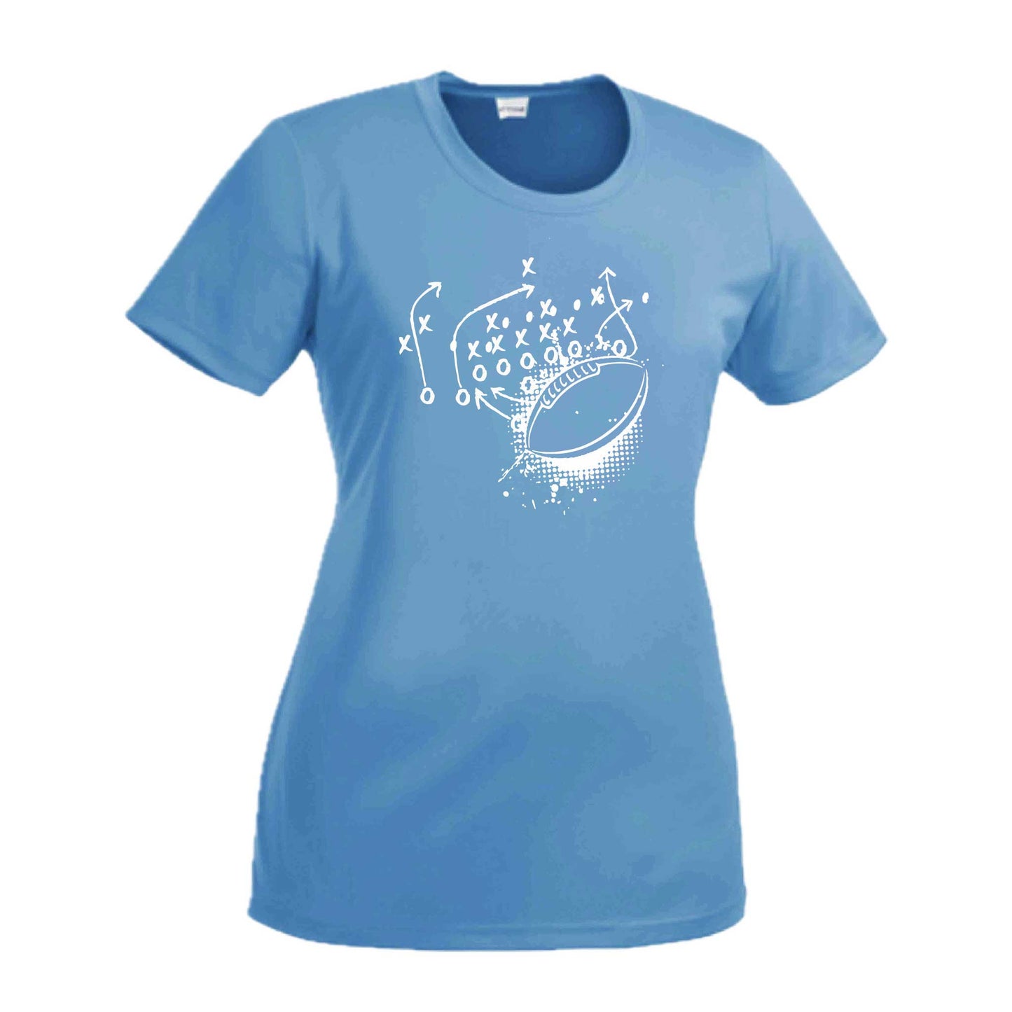 Football Playbook | Women’s Short Sleeve Crewneck Football T-Shirts | 100% Polyester