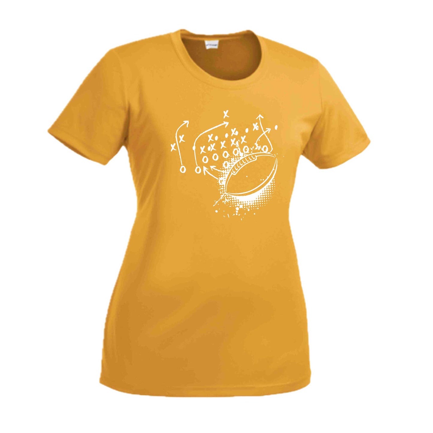 Football Playbook | Women’s Short Sleeve Crewneck Football T-Shirts | 100% Polyester