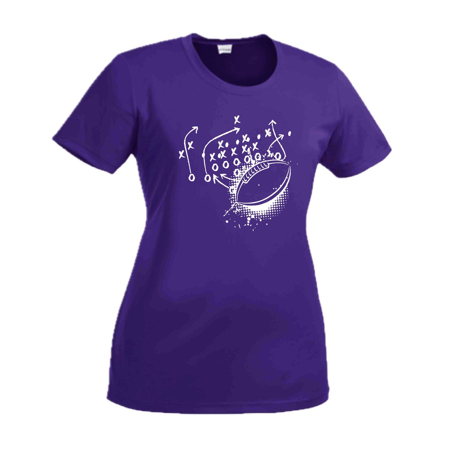 Football Playbook | Women’s Short Sleeve Crewneck Football T-Shirts | 100% Polyester