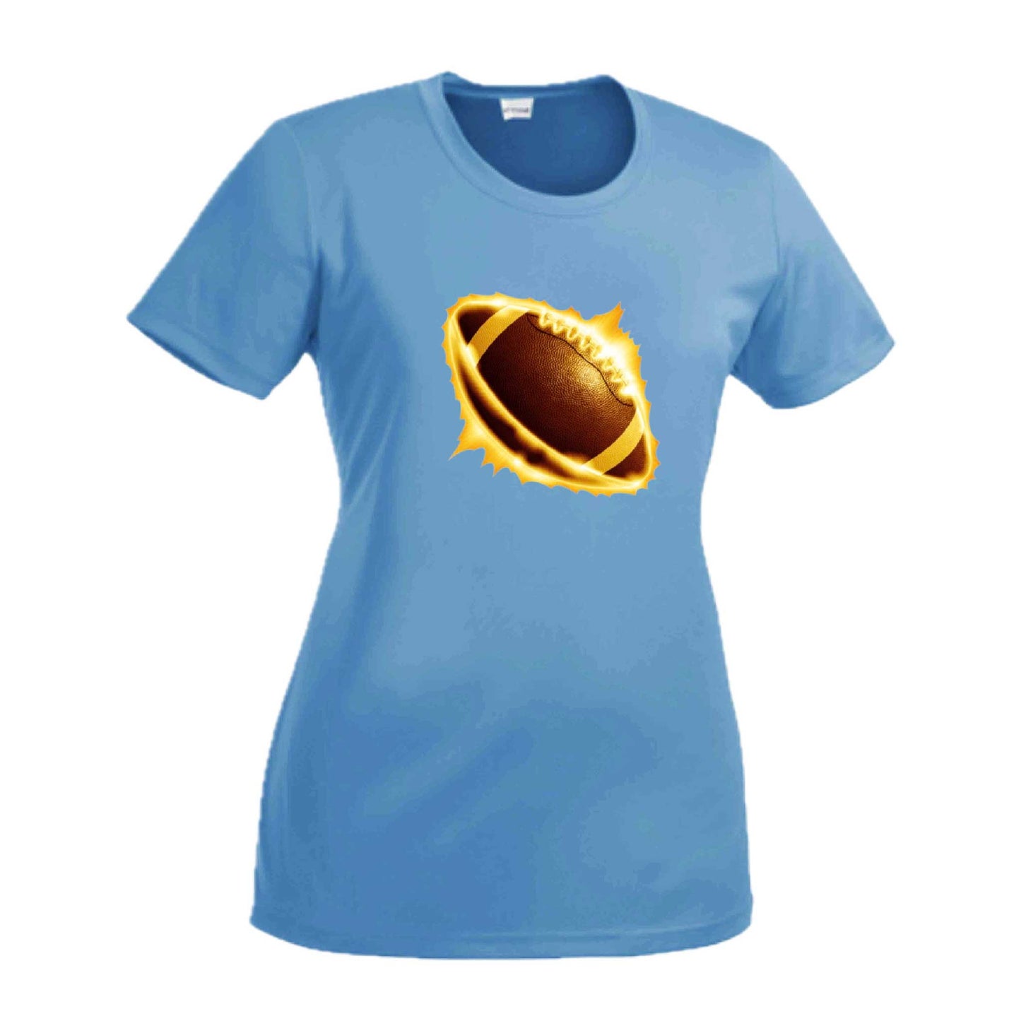 Radioactive Football | Women’s Short Sleeve Crewneck Football T-Shirts | 100% Polyester