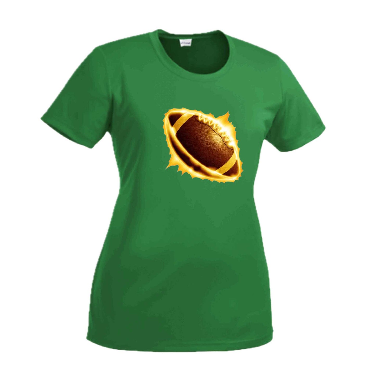 Radioactive Football | Women’s Short Sleeve Crewneck Football T-Shirts | 100% Polyester