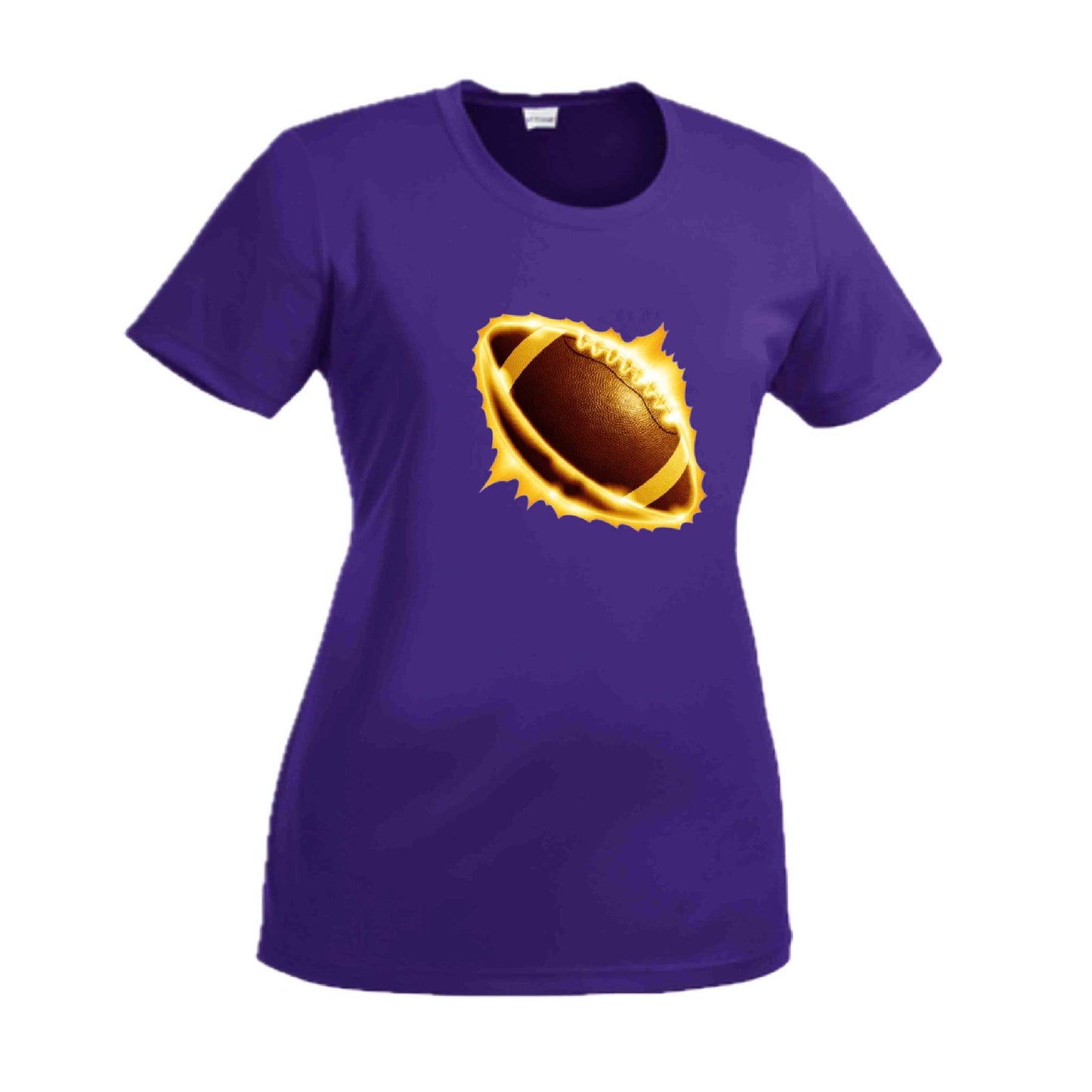 Radioactive Football | Women’s Short Sleeve Crewneck Football T-Shirts | 100% Polyester
