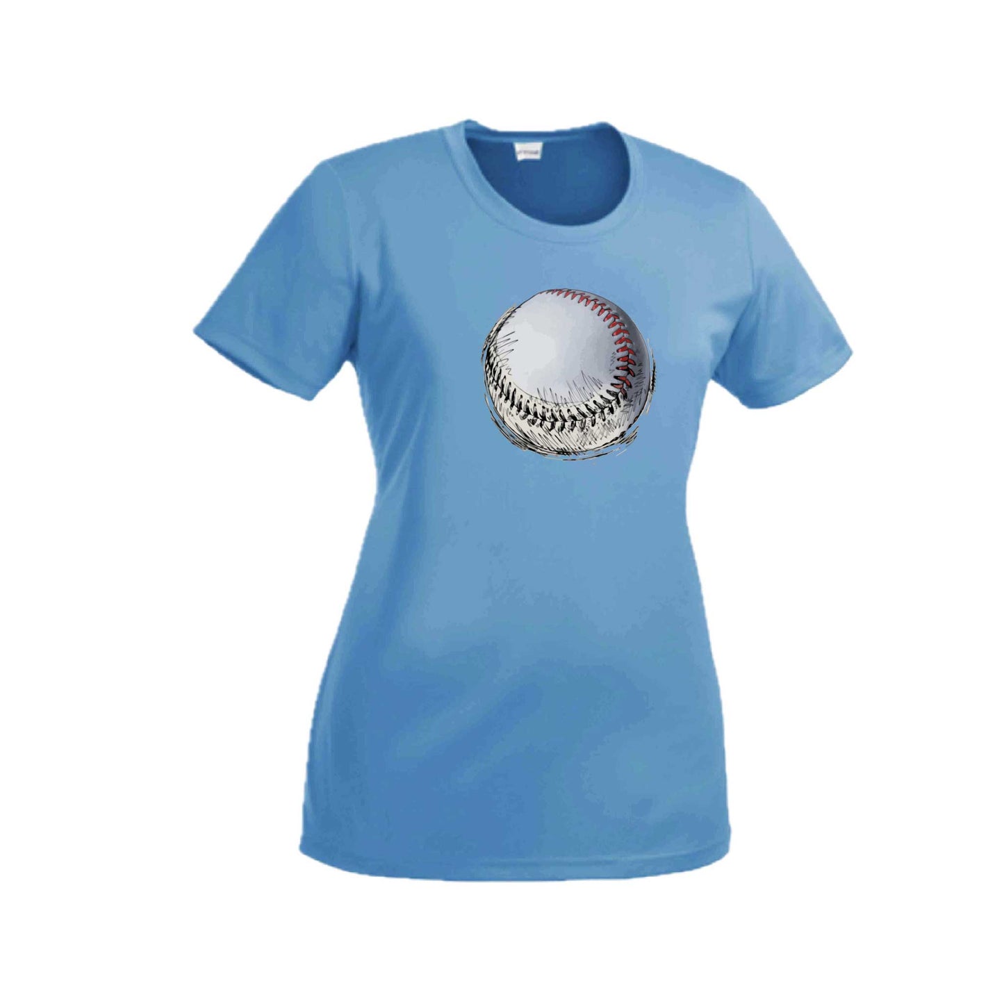 Baseball Sketched | Women’s Short Sleeve Crewneck Baseball T-Shirts | 100% Polyester