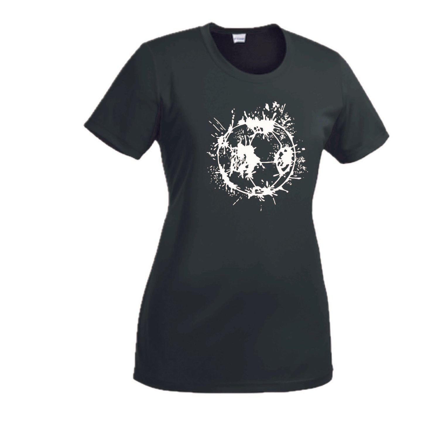 Soccer Splatter | Women’s Short Sleeve Crewneck Soccer T-Shirts | 100% Polyester