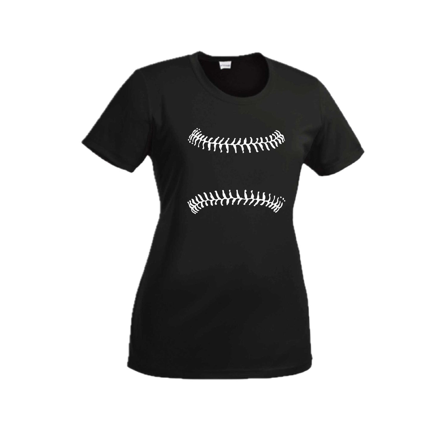 Baseball Stitches | Women’s Short Sleeve Crewneck Baseball T-Shirts | 100% Polyester