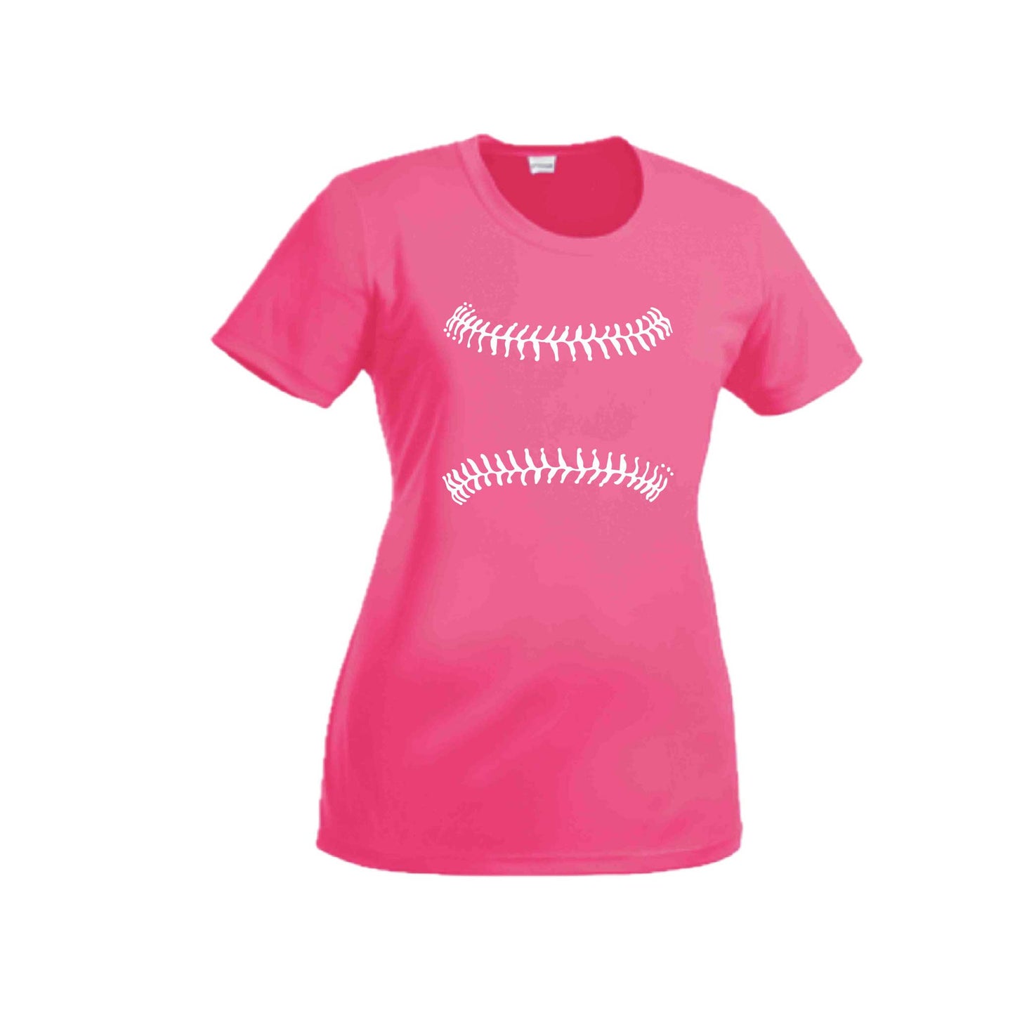 Baseball Stitches | Women’s Short Sleeve Crewneck Baseball T-Shirts | 100% Polyester