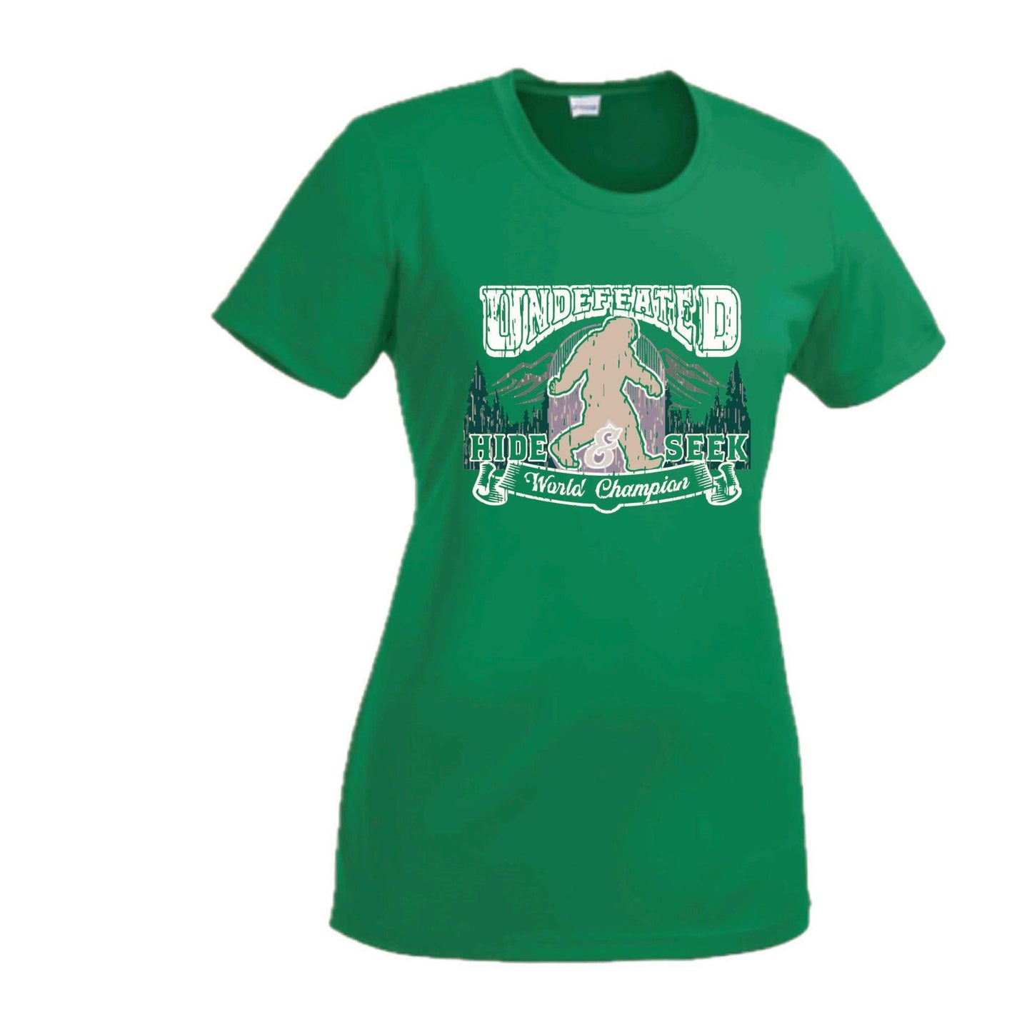 Undefeated Hide & Seek World Champion | Women’s Short Sleeve Crewneck Camping T-Shirts | 100% Polyester