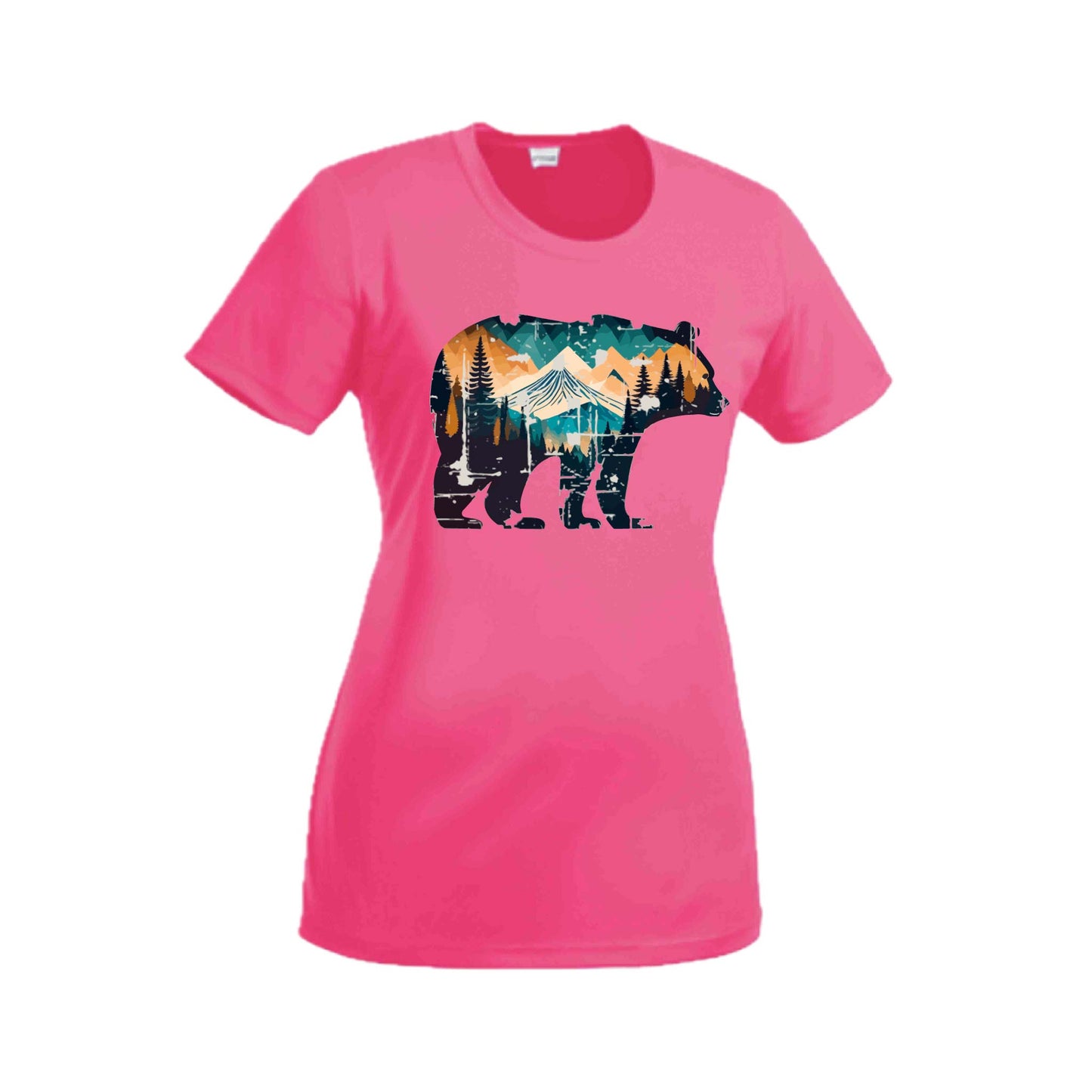 Bear Mountain | Women’s Short Sleeve Crewneck Camping T-Shirts | 100% Polyester
