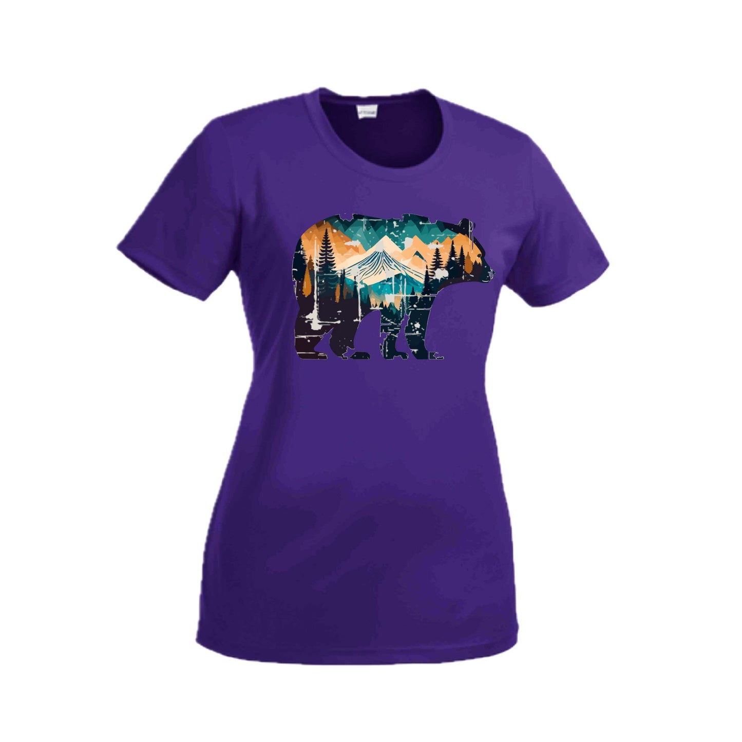 Bear Mountain | Women’s Short Sleeve Crewneck Camping T-Shirts | 100% Polyester