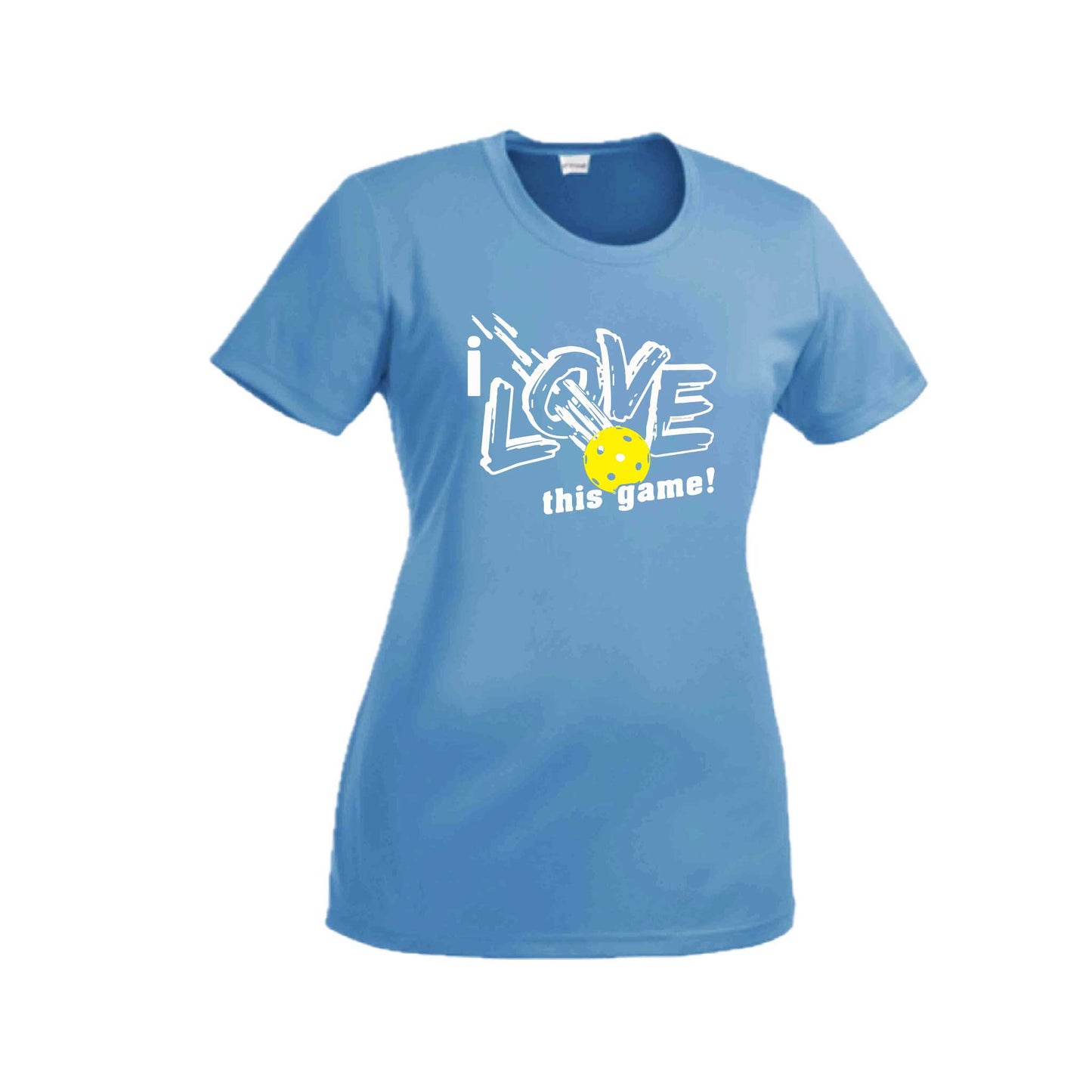 I Love this Game | Women's Short Sleeve Pickleball Crewneck T-Shirts | 100% Polyester