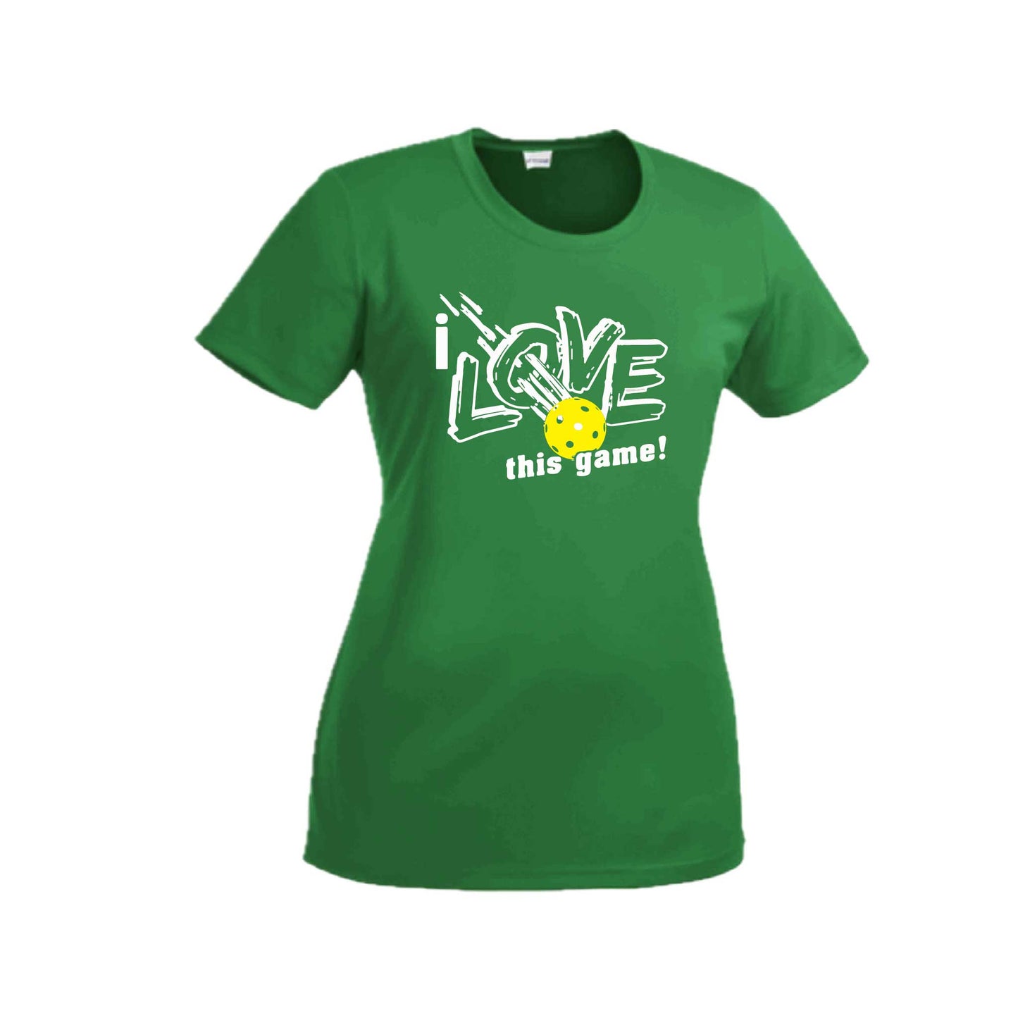 I Love this Game | Women's Short Sleeve Pickleball Crewneck T-Shirts | 100% Polyester