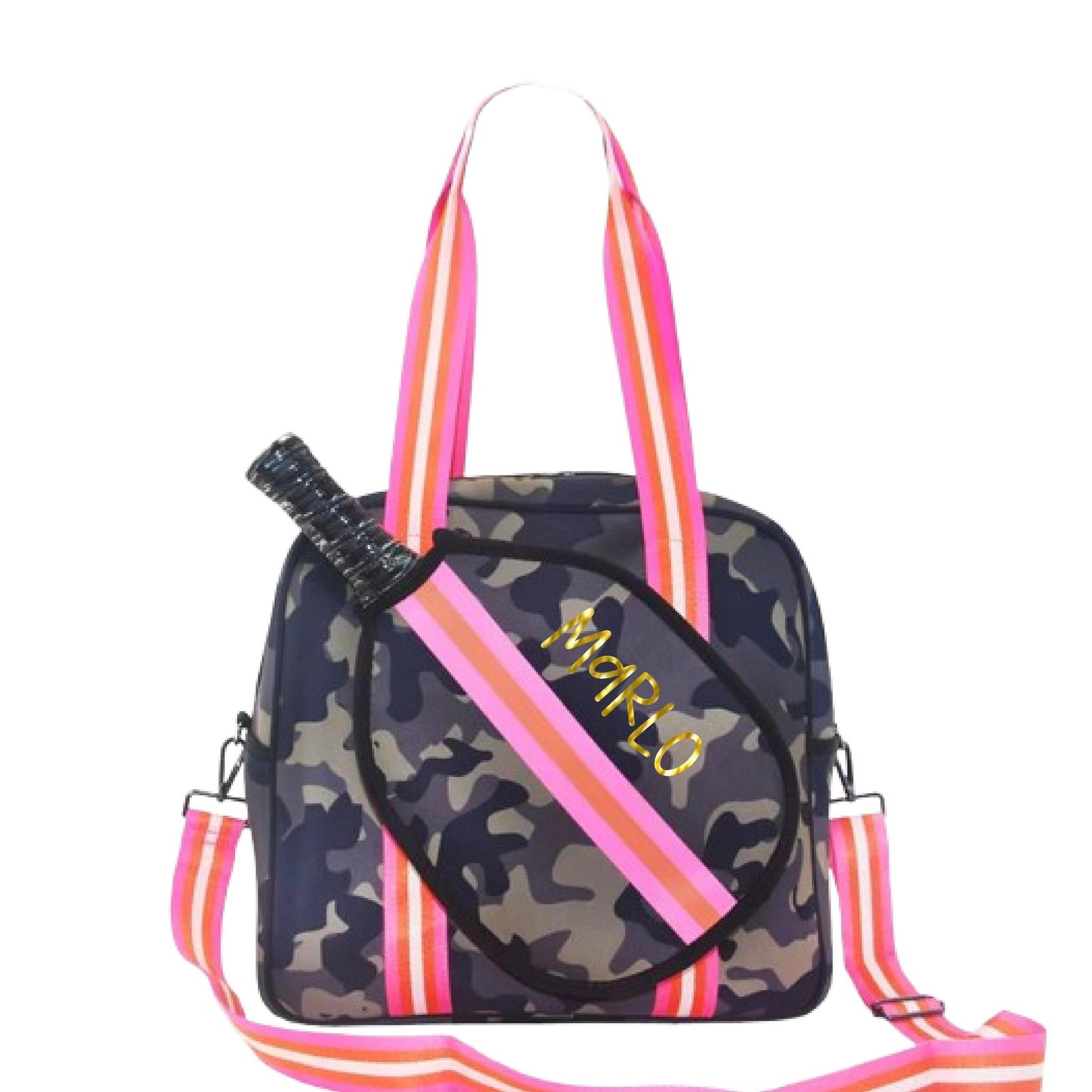 "Woodland" Green Camo Pickleball Sports Bag (Free Customization) | Medium Size Court Bag