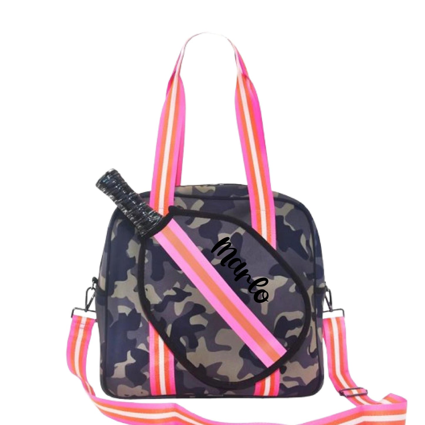 "Woodland" Green Camo Pickleball Sports Bag (Free Customization) | Medium Size Court Bag