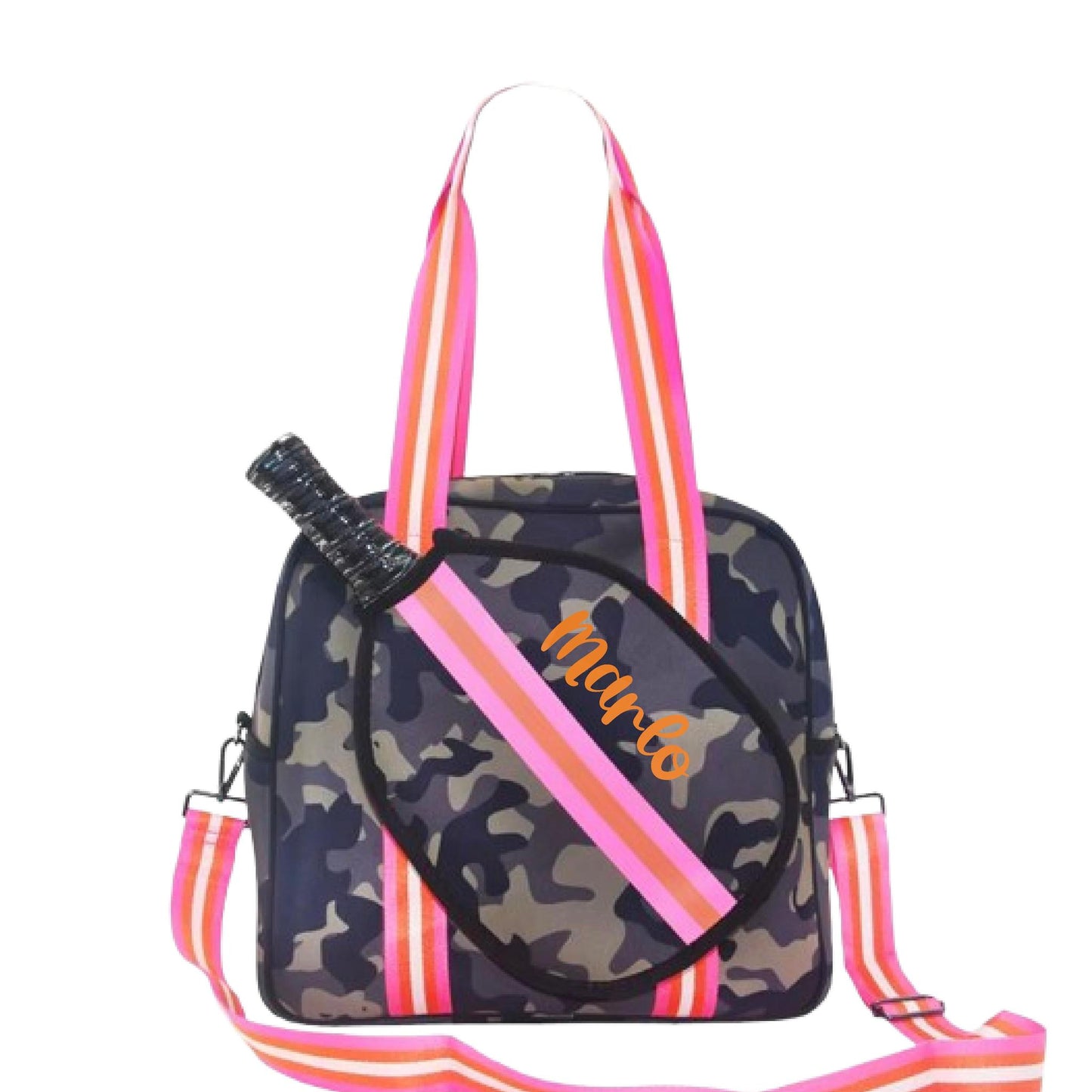 "Woodland" Green Camo Pickleball Sports Bag (Free Customization) | Medium Size Court Bag