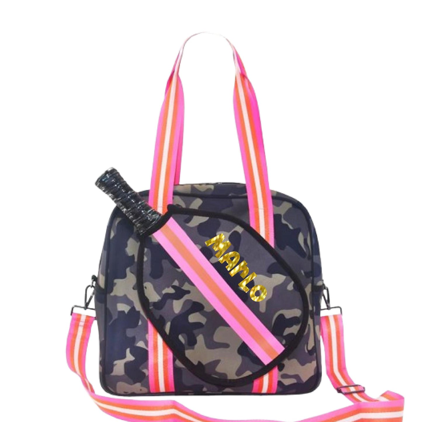 "Woodland" Green Camo Pickleball Sports Bag (Free Customization) | Medium Size Court Bag