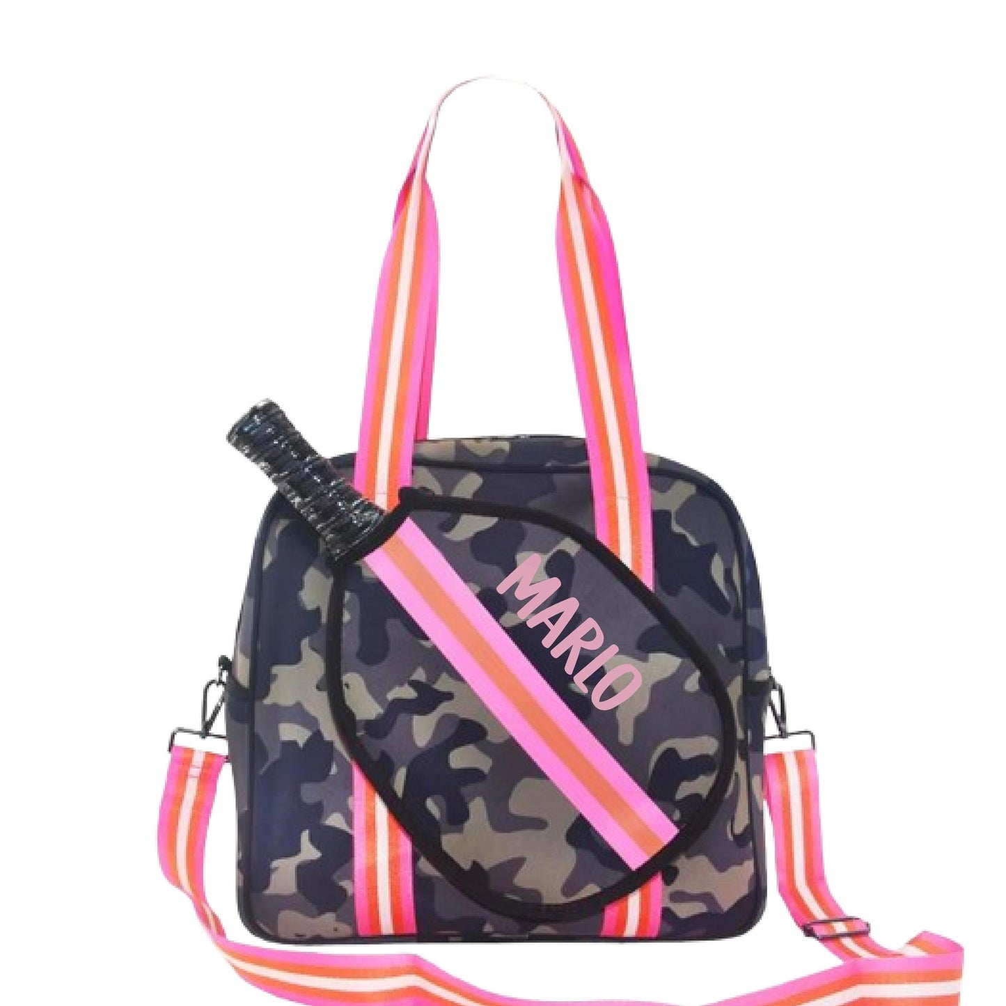 "Woodland" Green Camo Pickleball Sports Bag (Free Customization) | Medium Size Court Bag