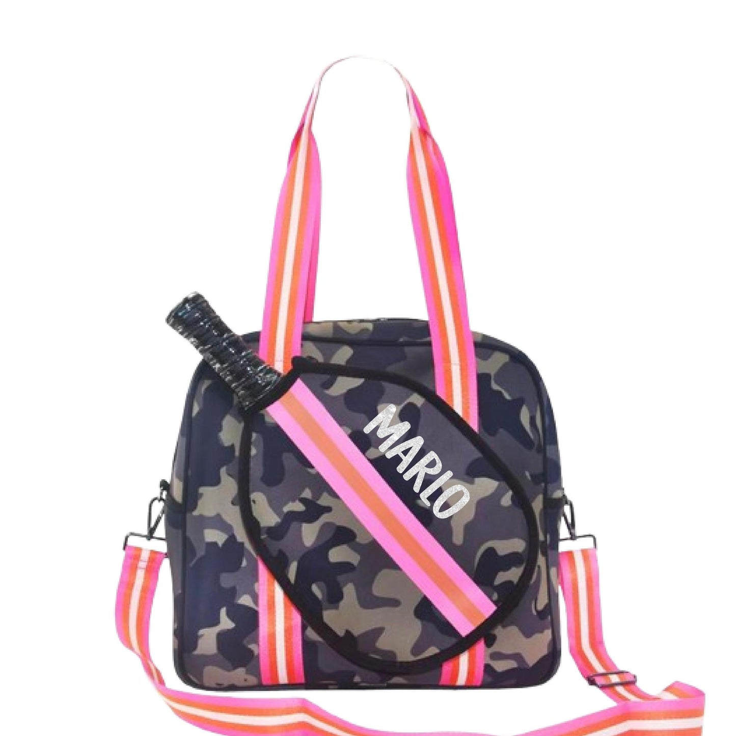 "Woodland" Green Camo Pickleball Sports Bag (Free Customization) | Medium Size Court Bag