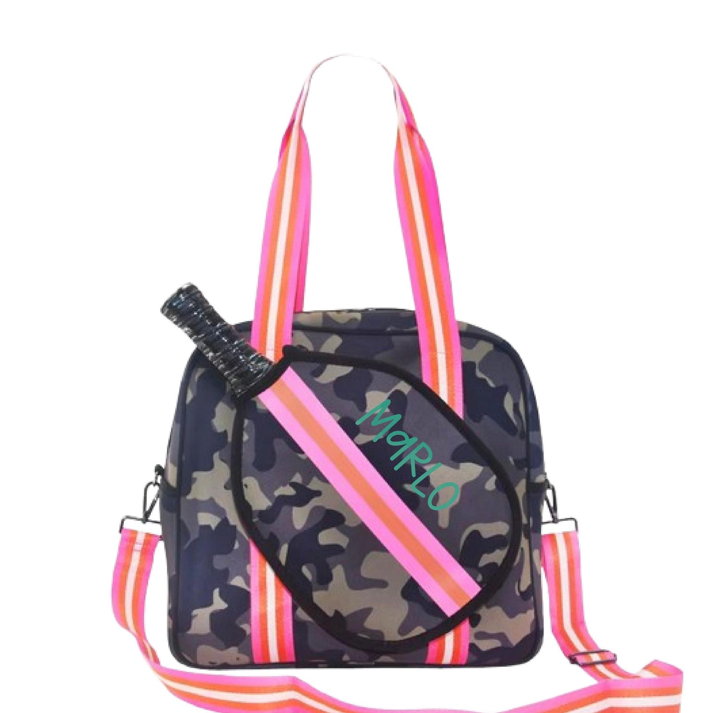 "Woodland" Green Camo Pickleball Sports Bag (Free Customization) | Medium Size Court Bag