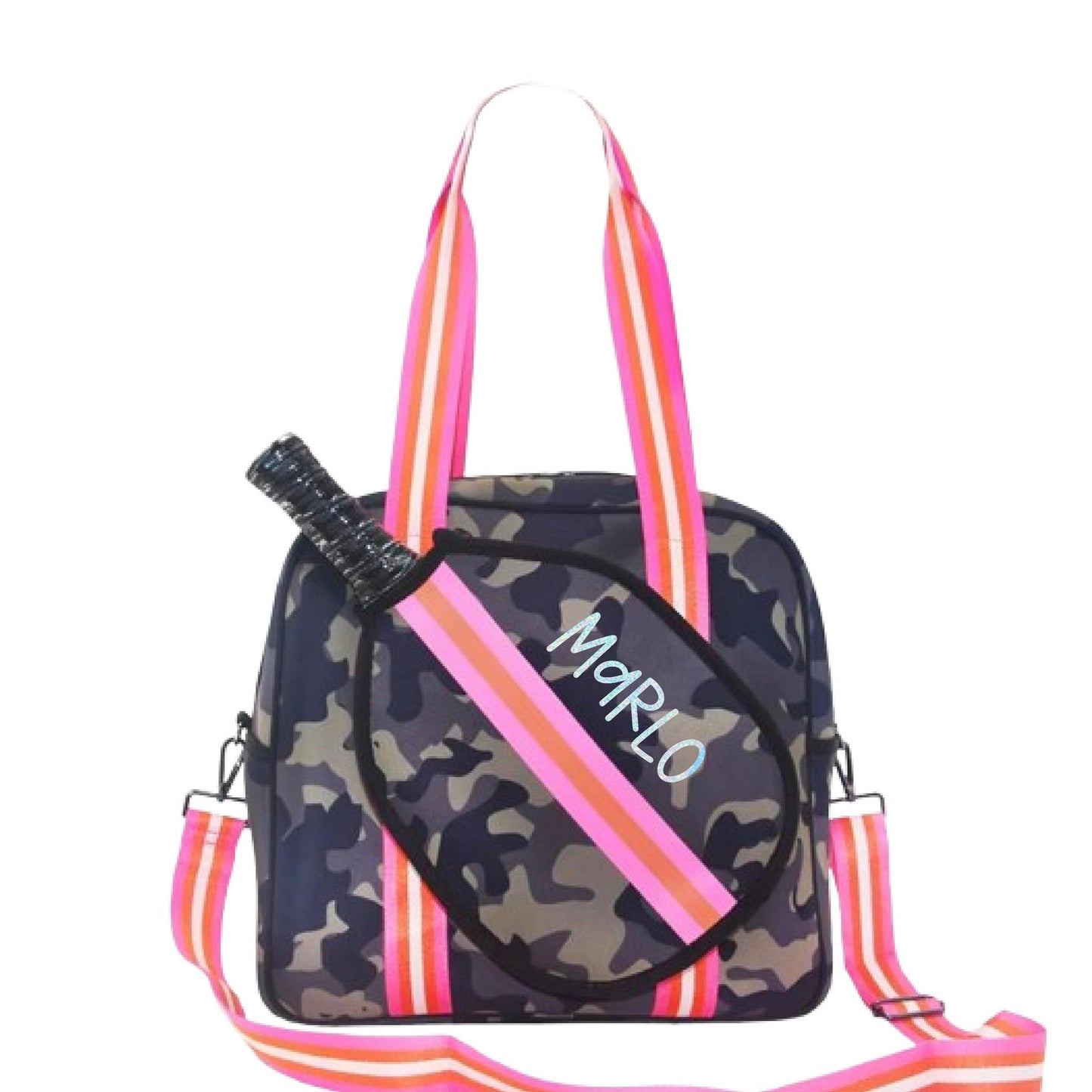 "Woodland" Green Camo Pickleball Sports Bag (Free Customization) | Medium Size Court Bag