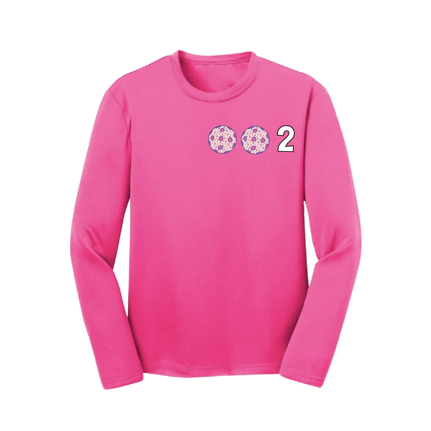 002 (Customizable 10 Pickleball Colors) | Youth Long Sleeve Pickleball Performance T-Shirts | 100% Polyester