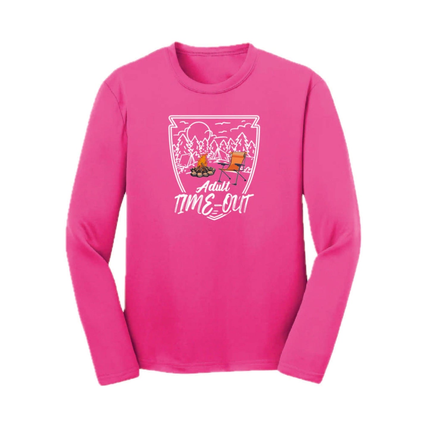 Adult Time Out | Youth Long Sleeve Camping T-Shirts | 100% Polyester