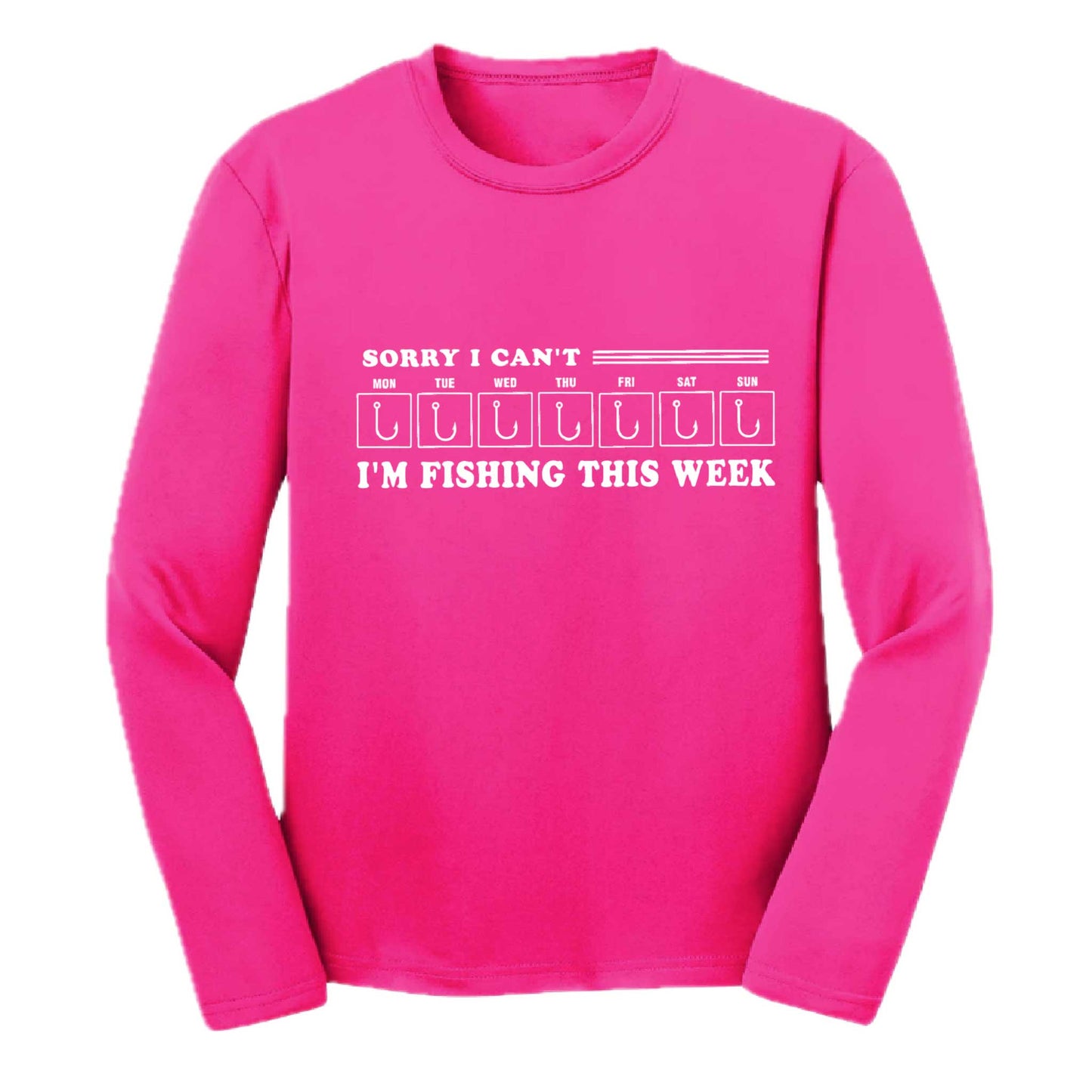 Sorry I Can't I'm Busy This Week Fishing | Youth Long Sleeve Camping T-Shirts | 100% Polyester