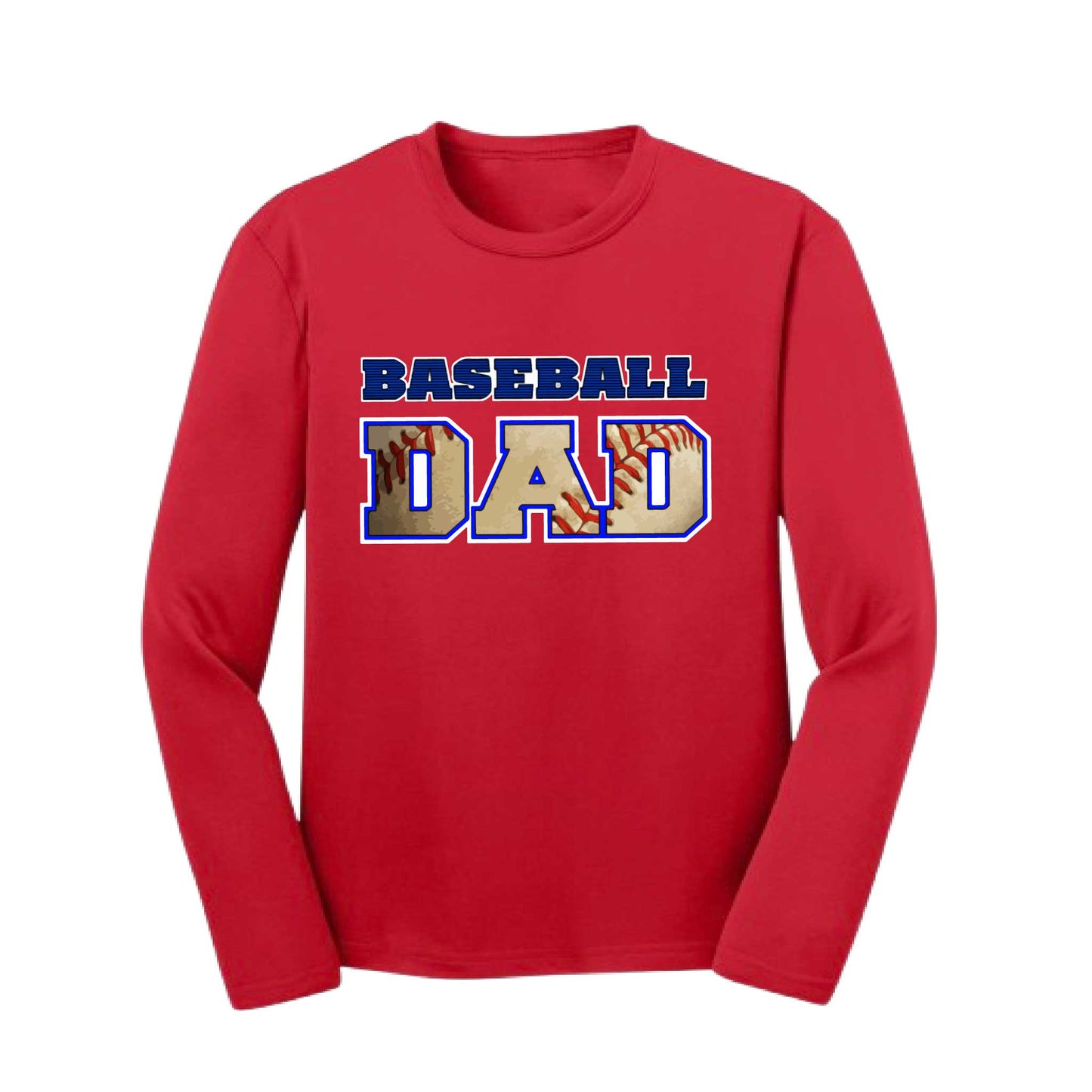 Baseball Dad | Youth Long Sleeve Baseball Performance T-Shirts | 100% Polyester