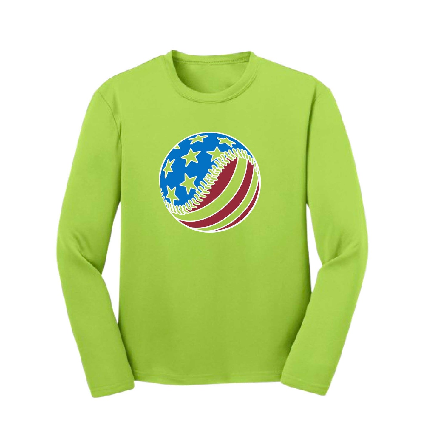 Fastball | Youth Long Sleeve Baseball Performance T-Shirts | 100% Polyester