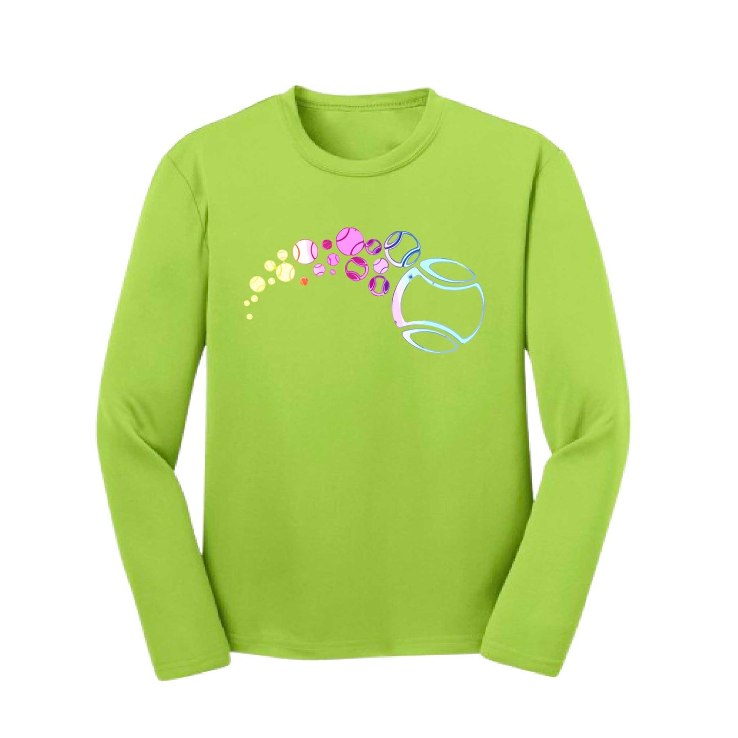 Tennis Focus | Youth Long Sleeve Tennis Performance T-Shirts | 100% Polyester