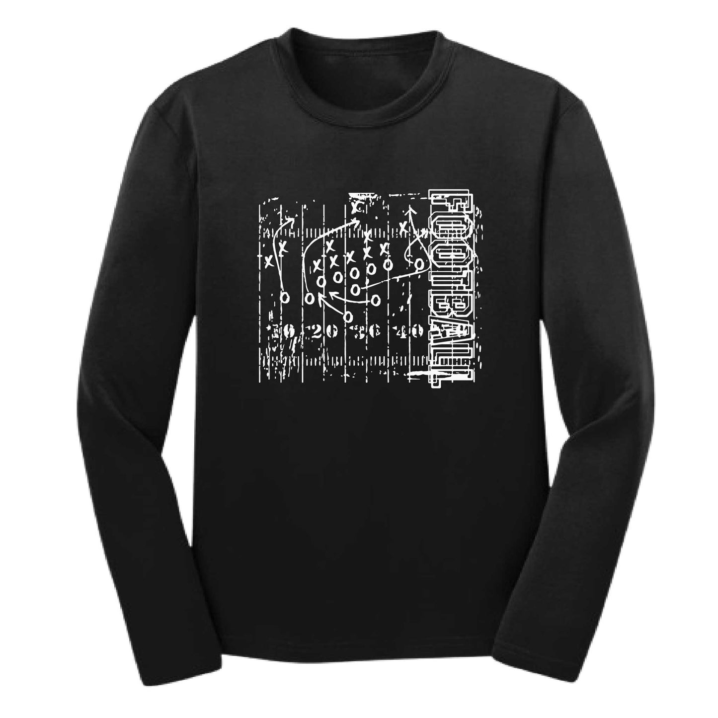 Football Field | Youth Long Sleeve Football T-Shirts | 100% Polyester
